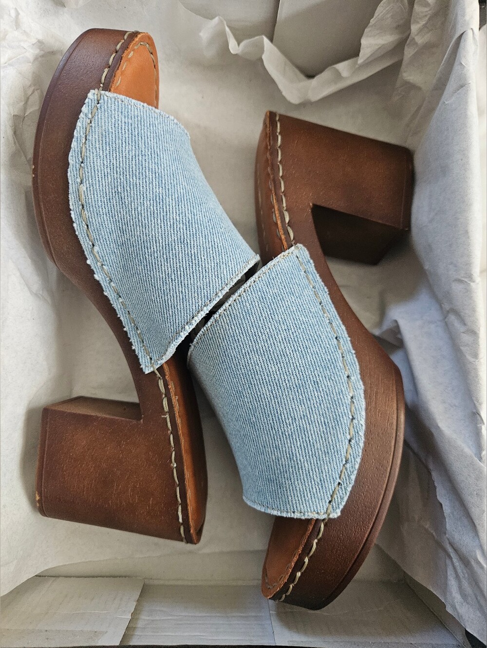 Rizzoli Denim Platform Slide Sandals – Made in Italy – NWT in Box - Size 7 - Picture 2 of 13
